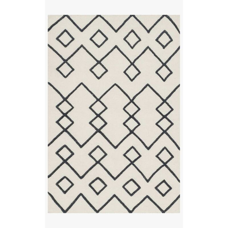 Alexander Home Lennon Modern Moroccan Hand-Woven 100% Wool Rug - 9'3" x 13' - Ivory - Rectangle