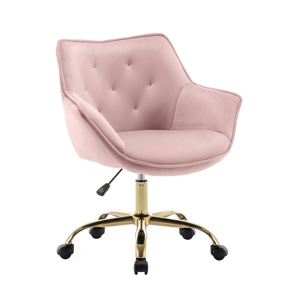 Pink velvet sales task chair