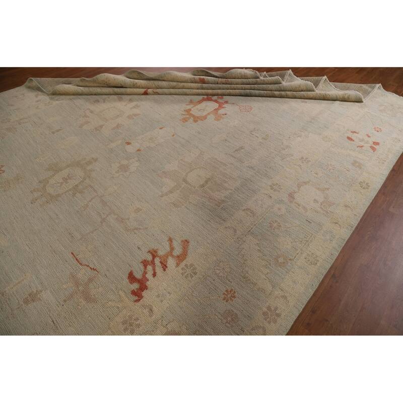 Vegetable Dye Oushak Turkish Area Rug Handmade Wool Oriental Carpet - 8'11"x 12'10"