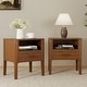 preview thumbnail 15 of 15, GDFStudio - Miri Mid-Century Modern Solid Bamboo Wood Nightstand with Drawer & Open Shelf, Softly Curved Edges Design