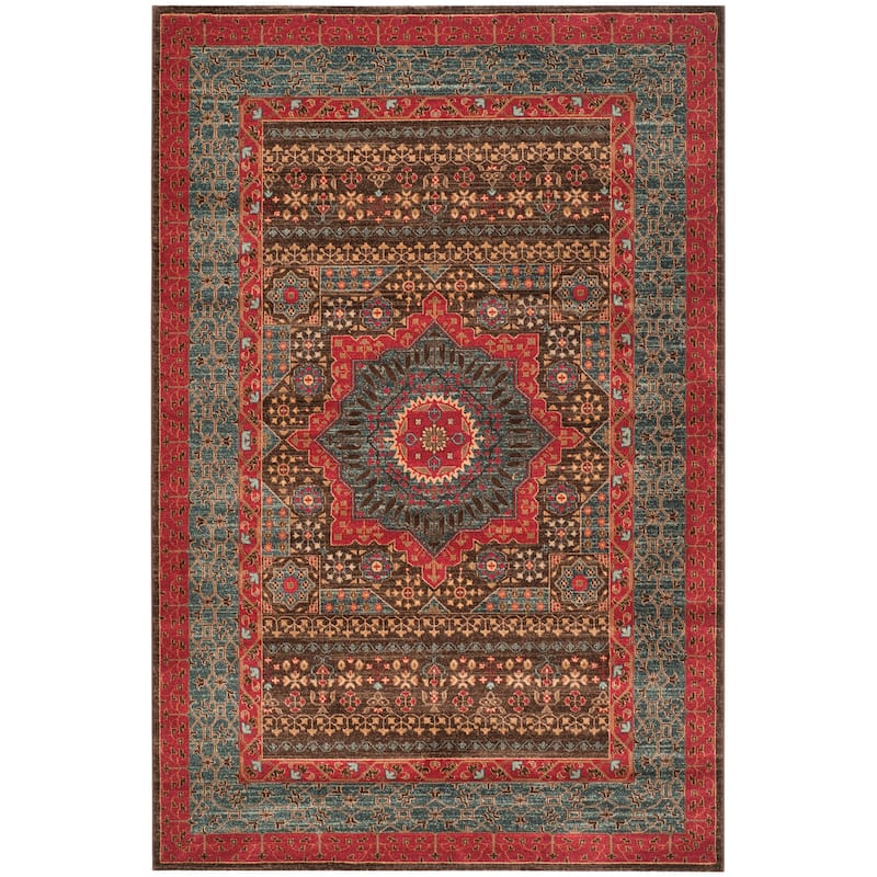 SAFAVIEH Mahal Carlene Traditional Oriental Rug - 5'1" x 7'7" - Navy/Red