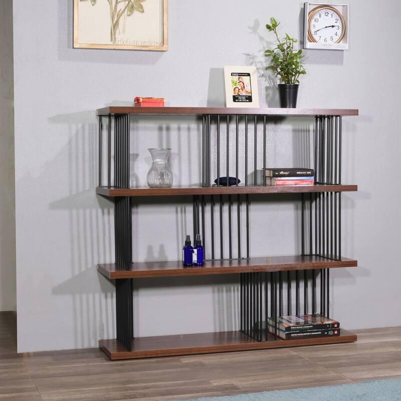 DAVEE Modern & Contemporary Antique Wood 3-tier Bookcase - 43.70*47.24*11.81 incehs