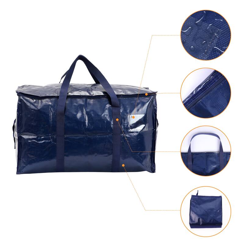 4 Packs Clothes Storage,Foldable Storage Bags,Moving Bags for Comforters,Closet Organizers and Storage with Handles 27*14*15in