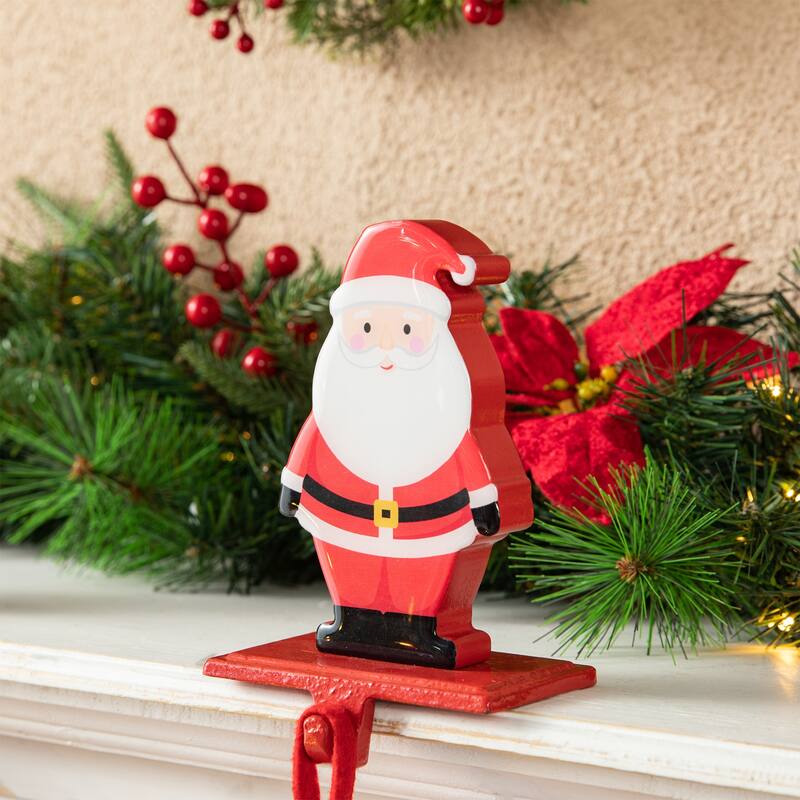 Glitzhome Set of 2 Christmas Santa & Snowman Stocking Holders