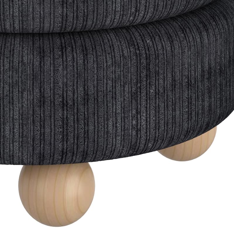 Modern Fabric Round Ottoman