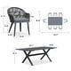 preview thumbnail 9 of 14, PURPLE LEAF Patio Dining Set with Outdoor Aluminium Dining Table and Woven Rattan Chairs
