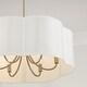 preview thumbnail 4 of 4, 24" W x 9" H 6-Light Pendant in Matte Brass with White Fabric Shade - 24"W x 9"H