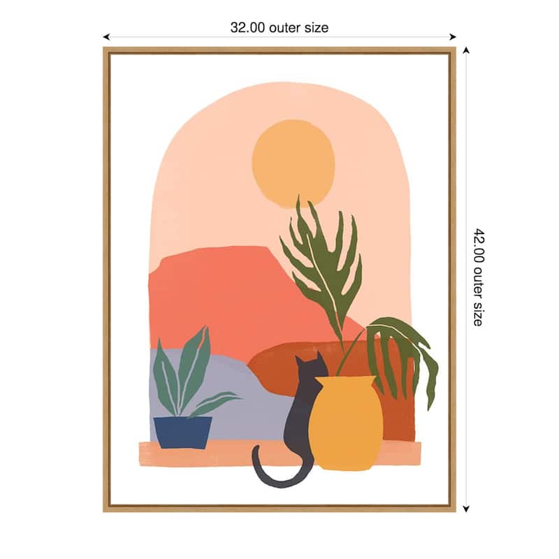 Paper Scene I by June Erica Vess Framed Canvas Wall Art Print - Sylvie Maple - 32 x 42 in