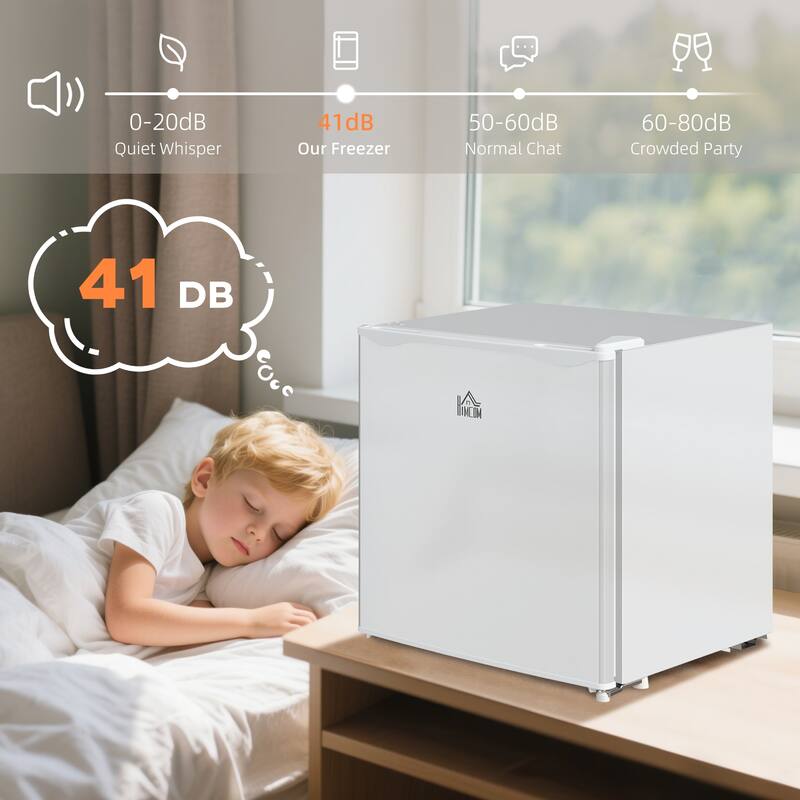 HOMCOM Mini Freezer Countertop, 1.1 Cu.Ft Compact Upright Freezer with Removable Shelves, Reversible Door for Home