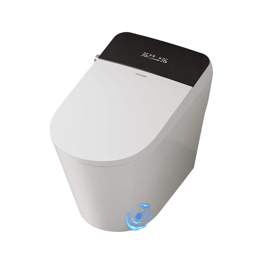 Elongated Smart Toilet Bidet 0.92/1.28 GPF in White with Multi Washing, Auto Open/Close/Flush, Antibacterial Seat