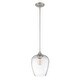preview thumbnail 1 of 4, Towne 1-Light Mini Pendant in Brushed Nickel