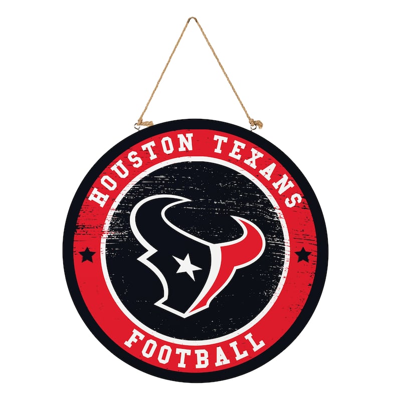 Houston Texans Wooden Door Decor Wall Sign - Multi-Color - 18 x 18