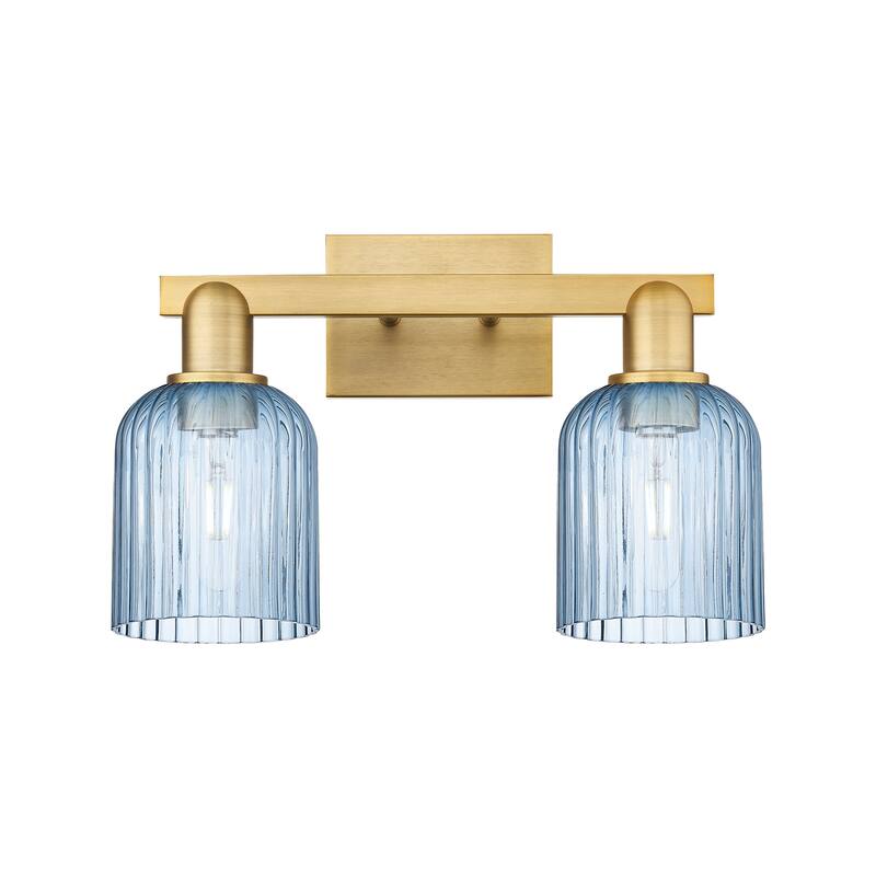 Innovations Lighting 716-2W-11-16 Bridal Veil Vanity Bridal Veil 2 - Brushed Brass / Blue