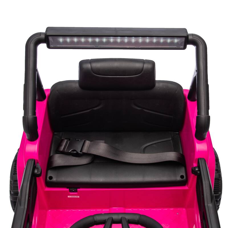 Kids' 12V Ride-On Truck with Early Education, LED Lights, and Music, Perfect Holiday Gift