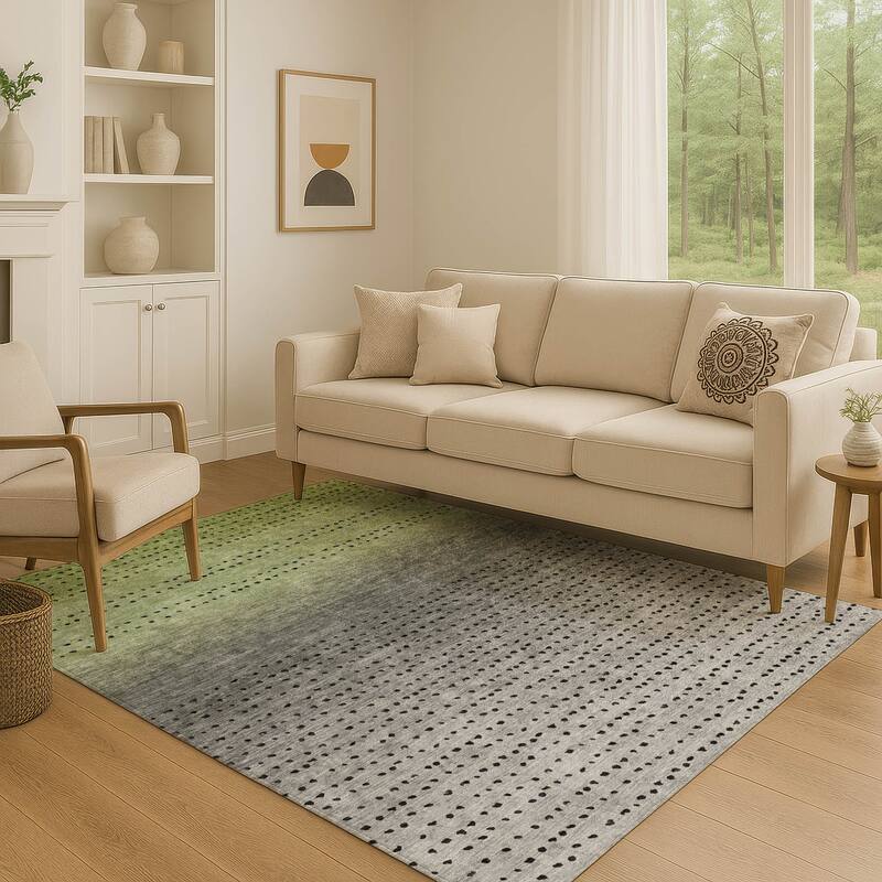 Premium Washable Super Soft Ombre Modern Mayfield Rug - Fern - 9' x 12'