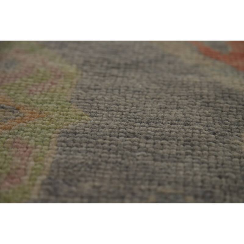 Hand Knotted Oriental 100% Wool Carpet Transitional All-Over Greys & Charcoal Oushak Area Rug - 12' 11'' X 9' 0''