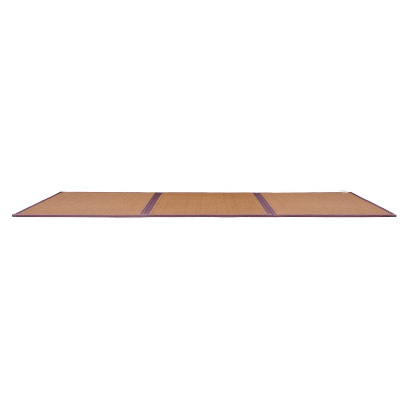 Foldable Japanese Tatami Mat Full XL 55'' x 80'', Non-Slip Rattan Mattress - 80 x 55 x 0.5 in