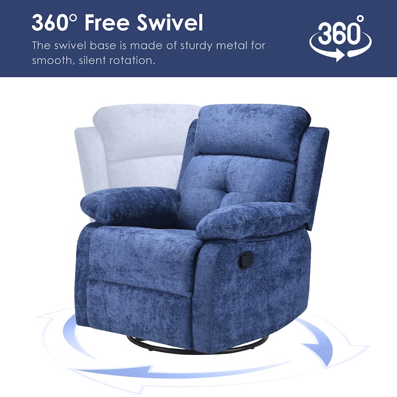 Small Rocker Swivel Recliner Chair for Adults Women for Small Spaces, Bedroom, Living Room