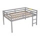 preview thumbnail 27 of 26, Full Size Low Loft Bed with inclined Ladder and Guardrails, White