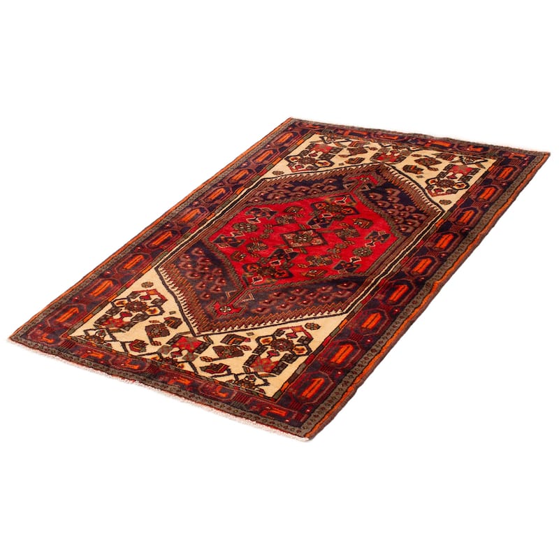 ECARPETGALLERY Hand-knotted Andelz Cream Wool Rug - 4'6 x 6'6