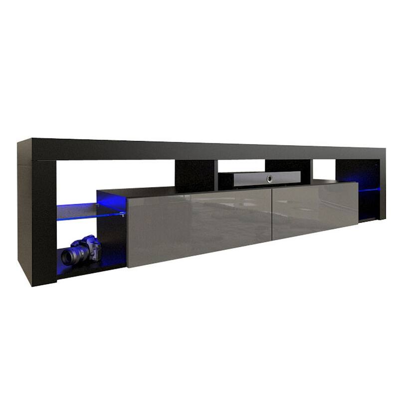 Milano 200 Wall Mounted Floating 79-inch TV Stand - Black/Gray
