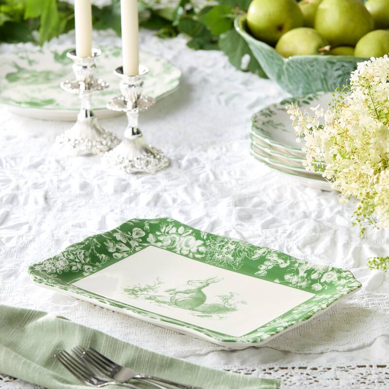 Certified International Le Jardin Rectagular Platter 13.75 x 9.75 - 13.75"W x 9.75"D x 1.125"H