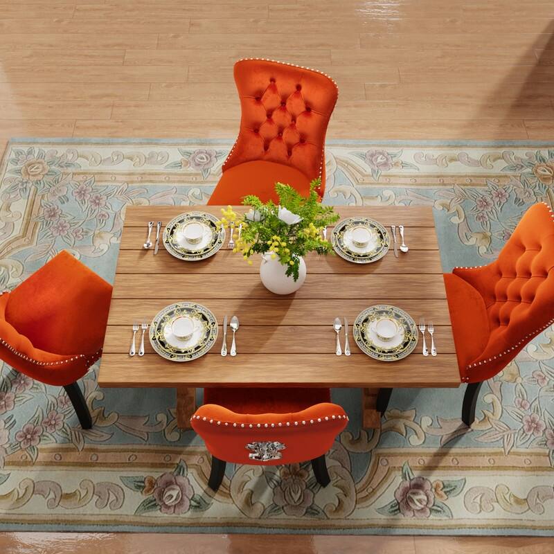 Tufted Naliheads Solid Wood Upholstered Dining Chairs Set of 8