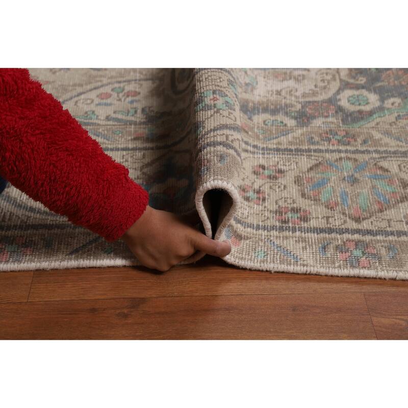 Floral Tabriz Persian Area Rug Oriental Hand-Knotted Wool Carpet - 9'3"x 12'4"