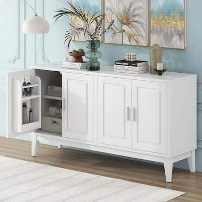 4-Door Sideboard Storage Cabinet with Door Shelf for Living Room and Dining Room