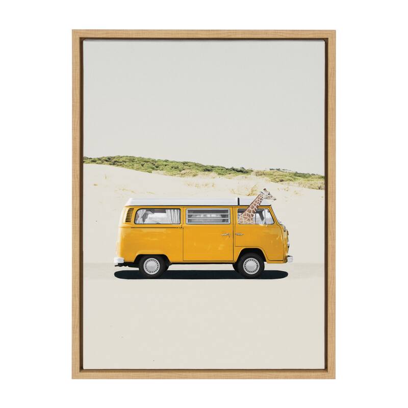 Kate and Laurel Sylvie Giraffe Adventure Canvas by July Art Prints