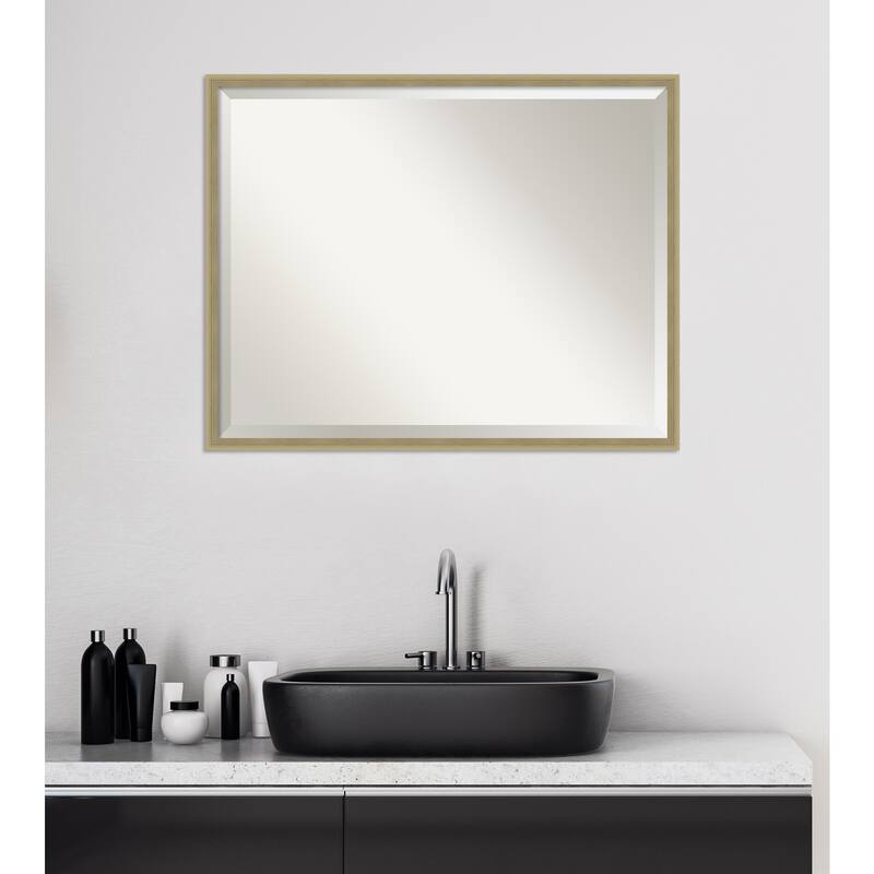 Beveled Wood Bathroom Wall Mirror - Lucie Frame