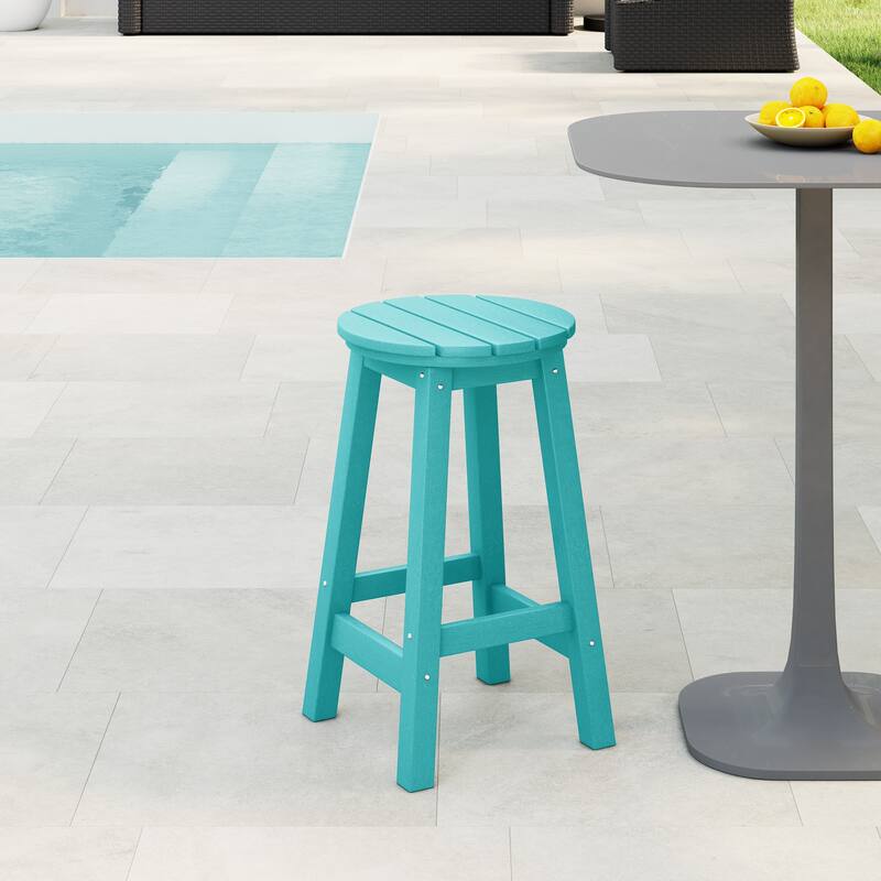 Laguna Hdpe All Weather Outdoor Patio 24" Round Counter Stool