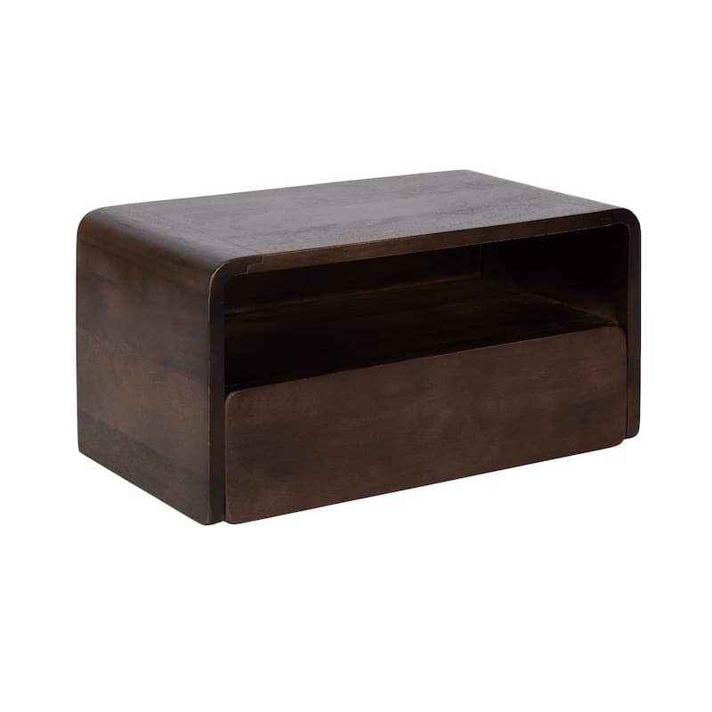 Kate and Laurel Kato Floating Side Table - 18x10x9 - Dark Brown