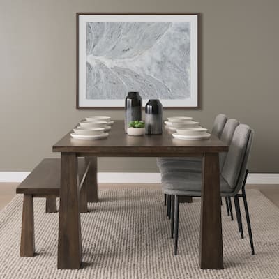Wolcott Rectangular Dark Brown Solid Wood Dining Table - 84.0L x 42.0W x 30.0H Inches