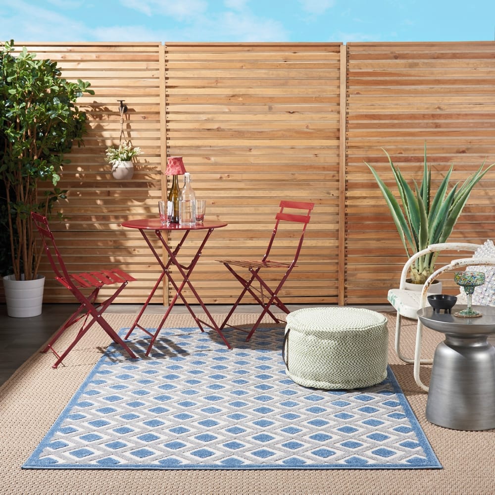 Nourison Aloha Indoor/Outdoor Modern Geometric Diamond Area Rug