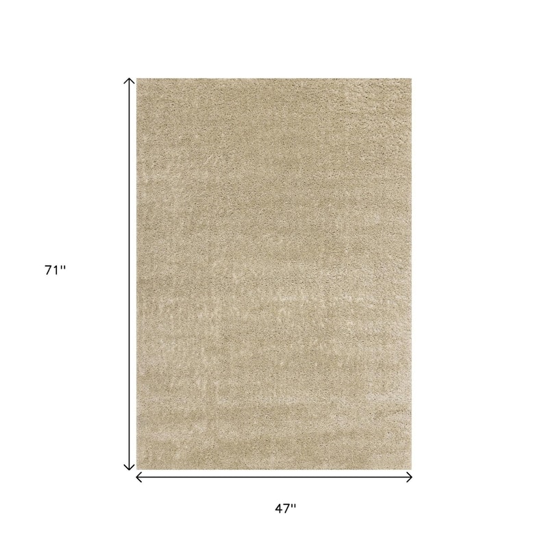 HomeRoots Solid Color Modern Rectangle Area Rug - 4' X 6'