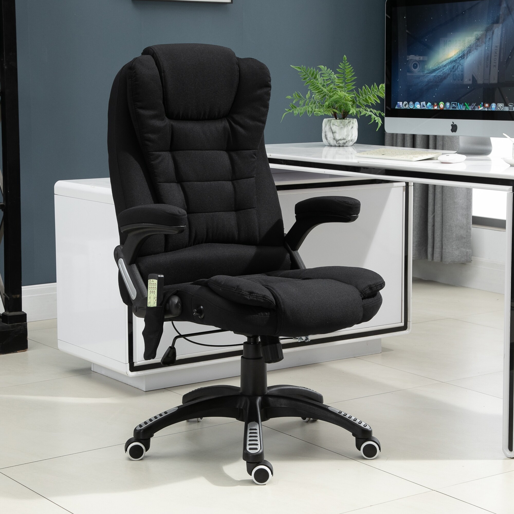 Copper Grove Lecheria Dark Grey Adjustable Massaging Office Chair