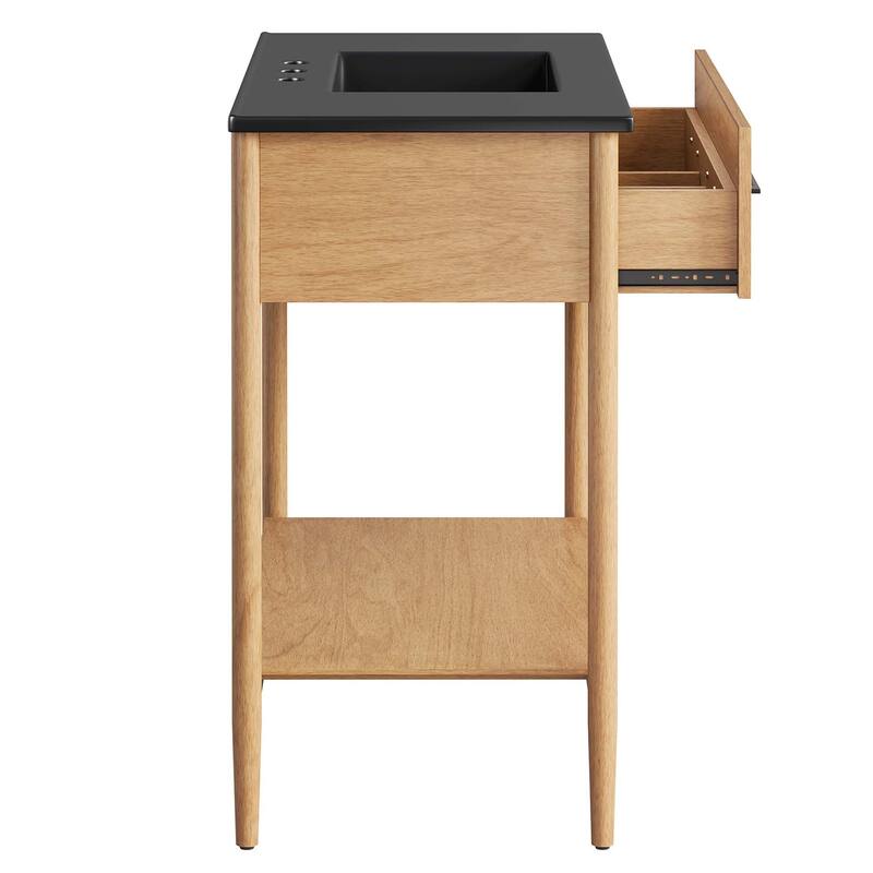 Zaire 18"/24"/30"/36"/48" Bathroom Vanity with Black Sink Top