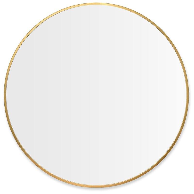 Lumioca Aluminum Alloy Frame Circle Mirror Wall Mounted for Bedroom Bathroom