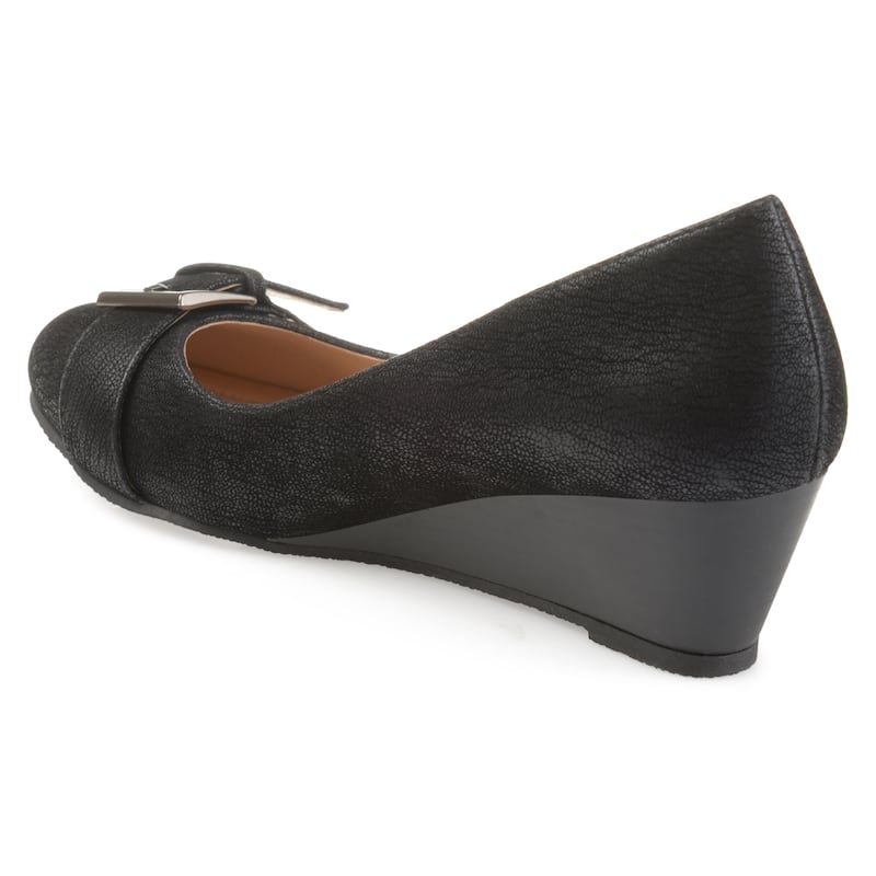 Journee Collection Women's Graysn Comfort Insole Slip On Round Toe Wedge