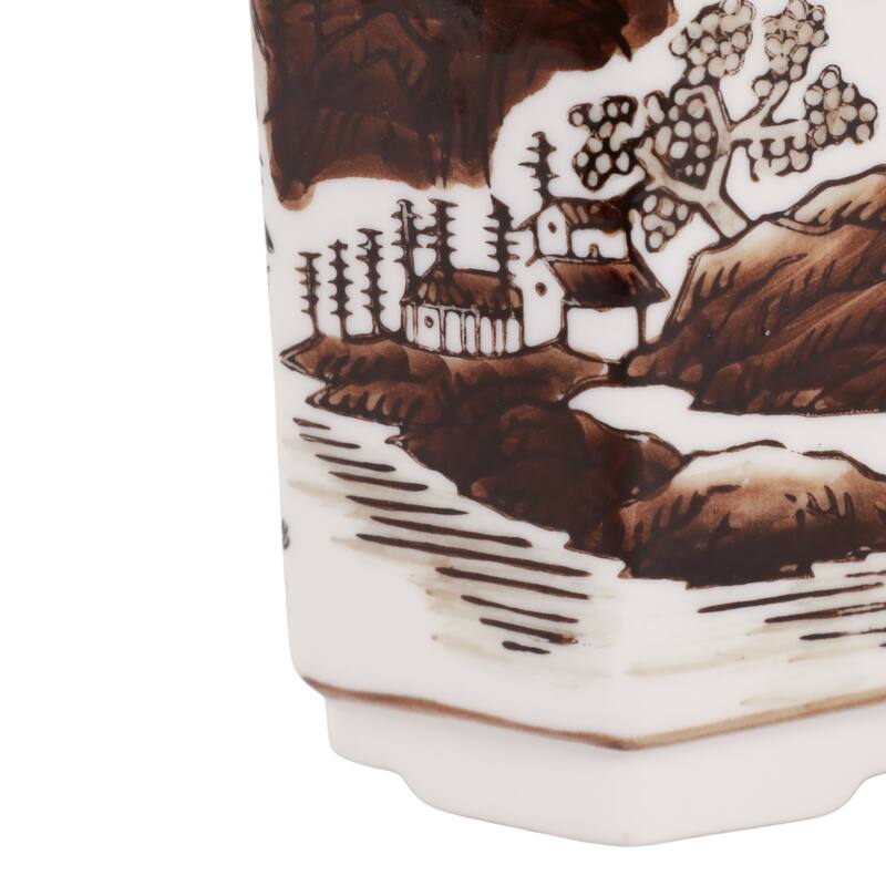 Modern Chinoiserie Ceramic Candle - Sage and Eucalyptus Scented