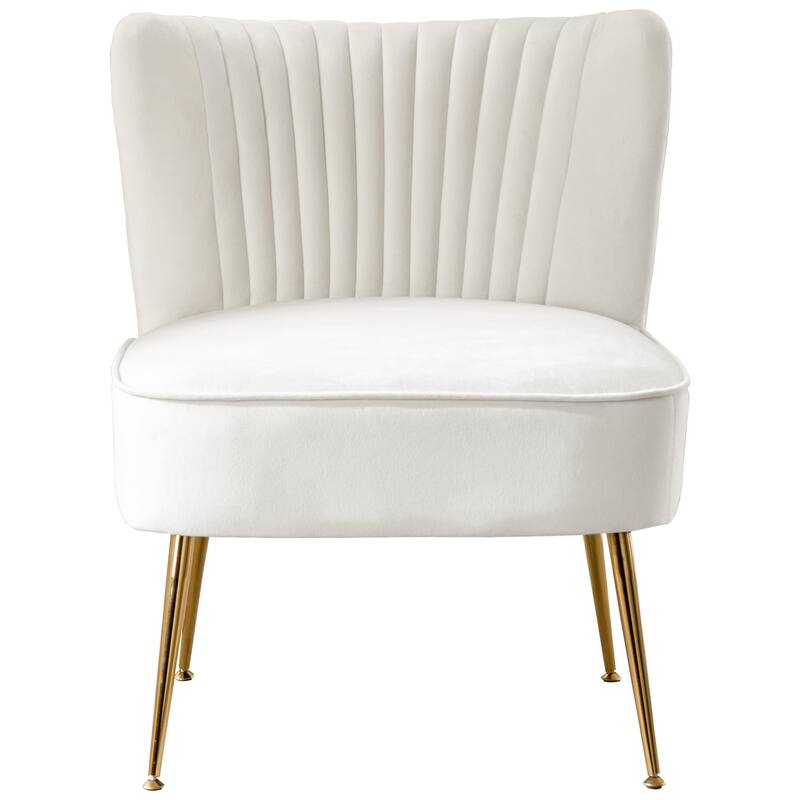 Farrah Upholstered Velvet Polyester Living Room Set With 25 inch Accent Chairs (3-Piece)