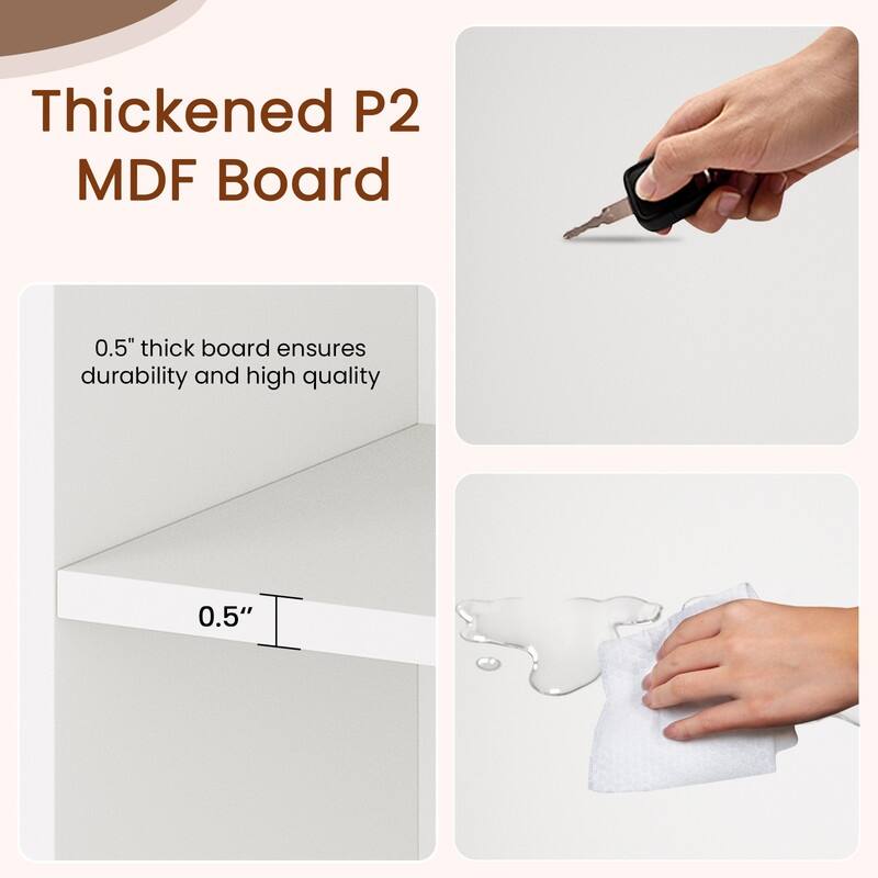 Modern Minimalist Storage Shelf - 6 Tiers, MDF Build