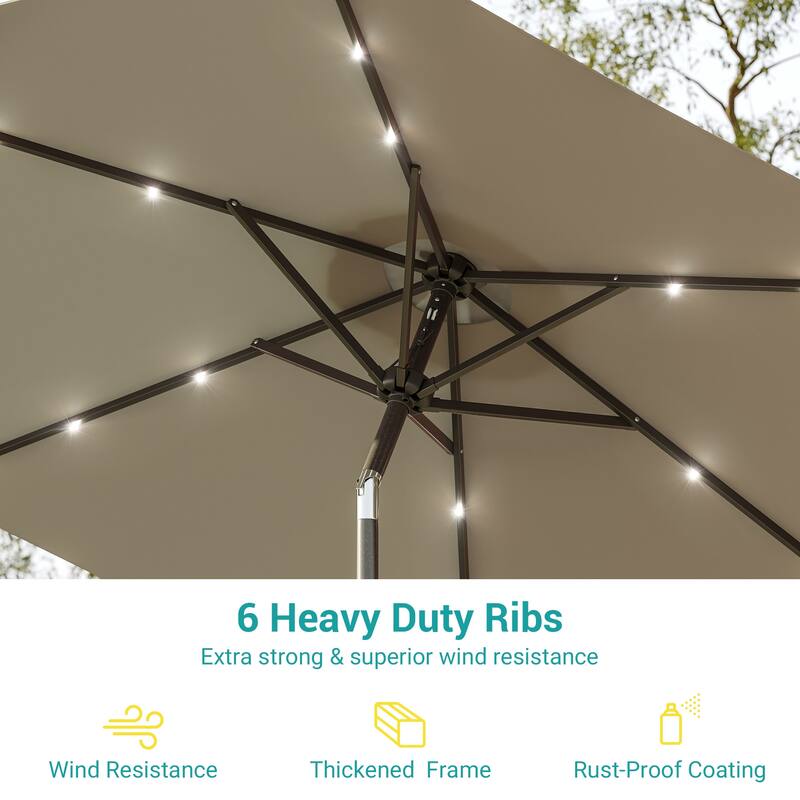 Bonosuki 7.5Ft LED Patio Market Umbrella Outdoor Table Umbrella
