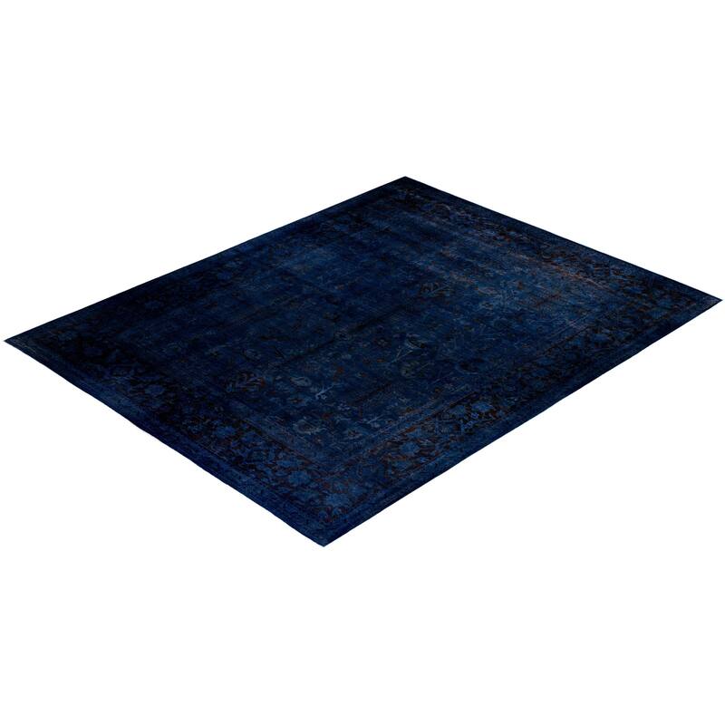 Overdyed One-of-a-Kind Hand-Knotted Area Rug - Navy - 11' 9" x 14' 10"