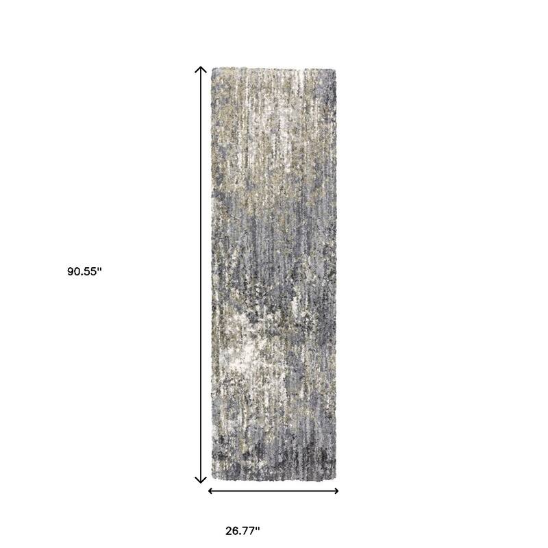 HomeRoots Abstract Shag Rectangle Area Rug