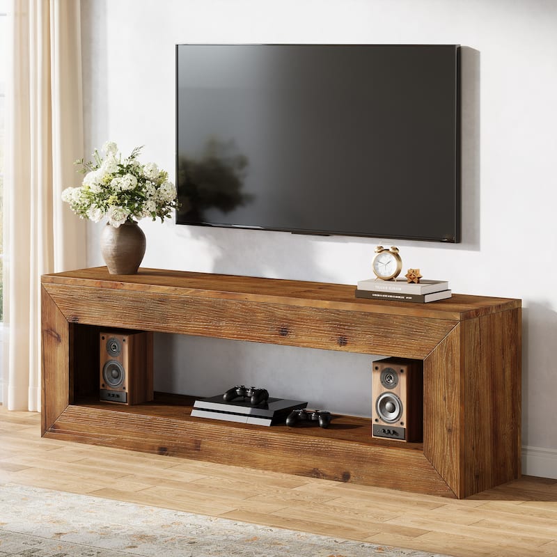 47" Solid Wood TV Stand for 32/43/55" TVs - Brown