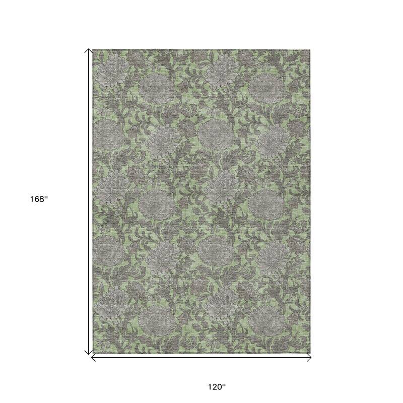 HomeRoots Floral Transitional Rectangle Outdoor Rug