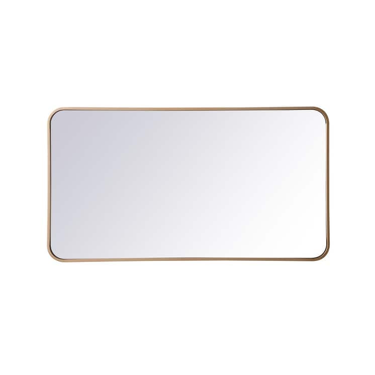 Ezra Soft Corner Metal Rectangular Mirror - 22" x 40" - Bronze/Gold