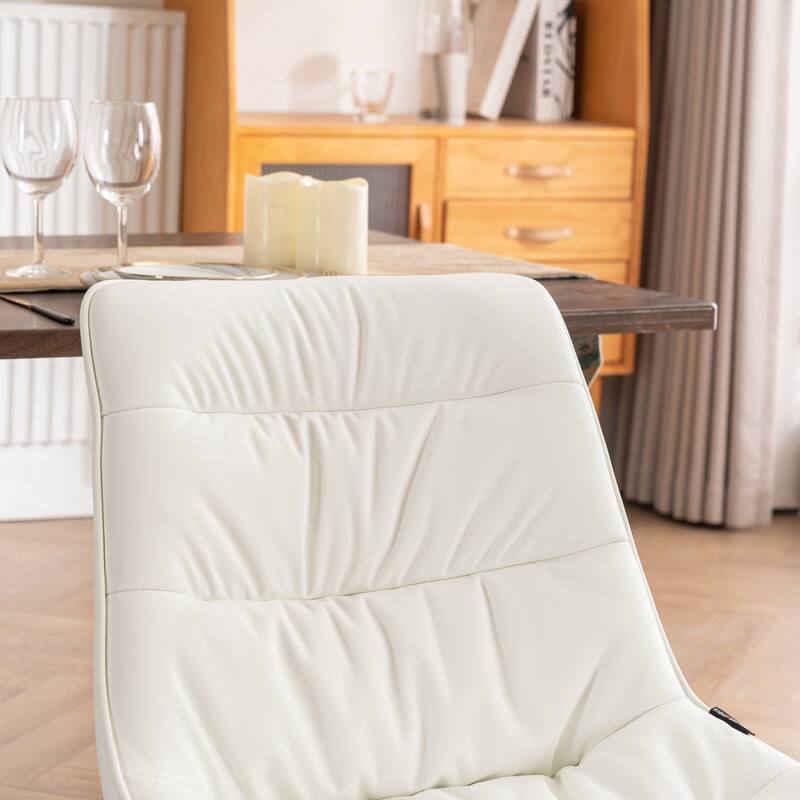 Faux Leather Dining Chairs Set of 2, Modern Upholstered Seat
